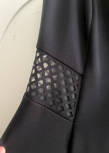 Siyah Drapeli Midi Gotik Kadın Elbise - Görsel 2