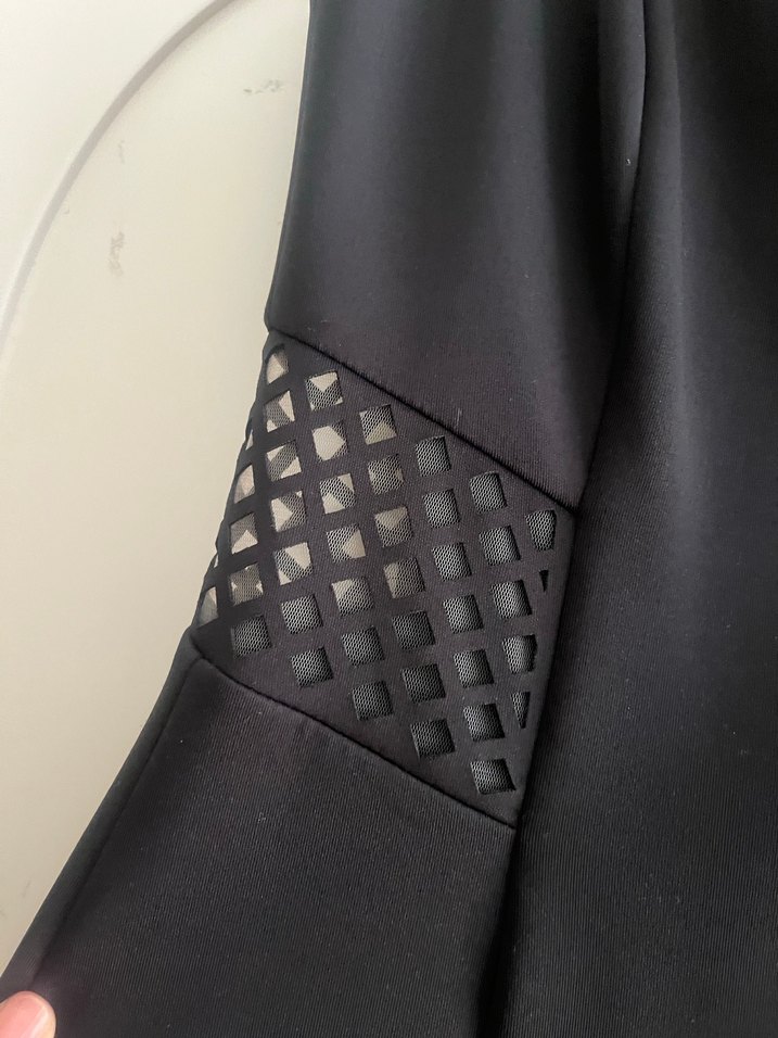 Siyah Drapeli Midi Gotik Kadın Elbise - Görsel 2