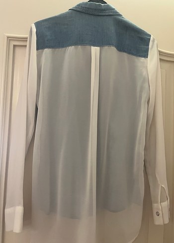 Mavi Denim Düğmeli Kadın Gömlek - Görsel 4