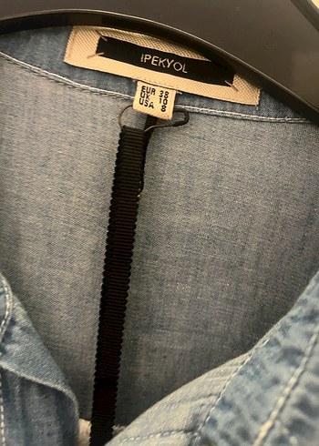 Mavi Denim Düğmeli Kadın Gömlek - Görsel 3