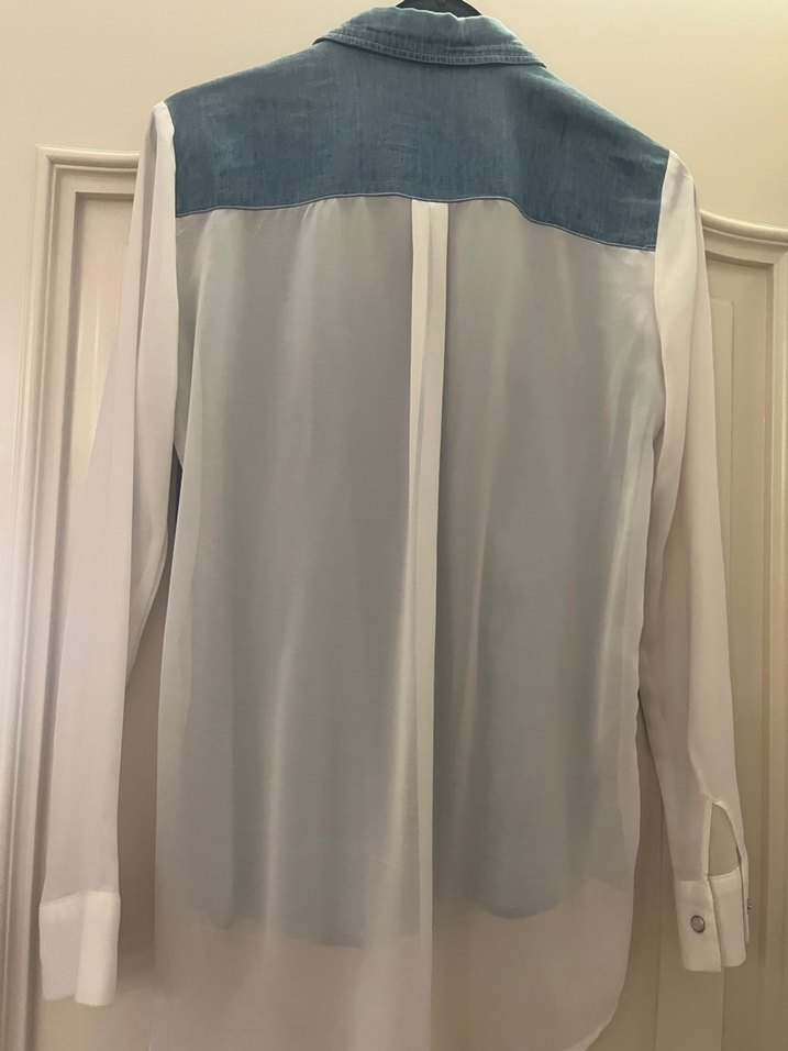 Mavi Denim Düğmeli Kadın Gömlek - Görsel 4