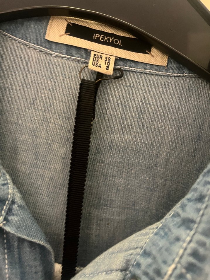 Mavi Denim Düğmeli Kadın Gömlek - Görsel 3