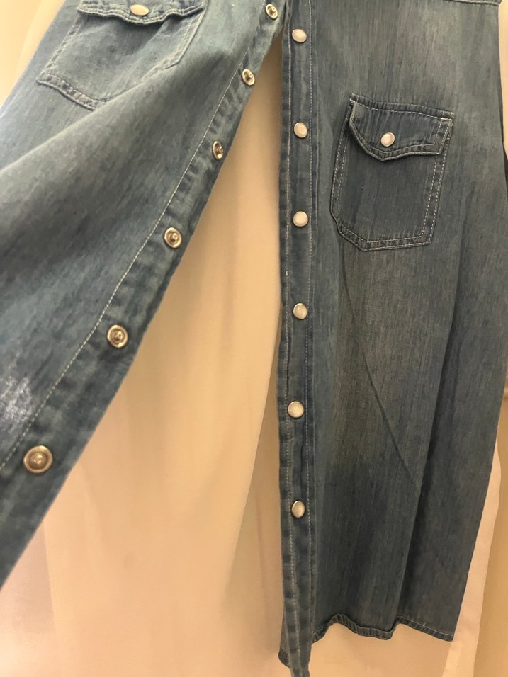 Mavi Denim Düğmeli Kadın Gömlek - Görsel 2