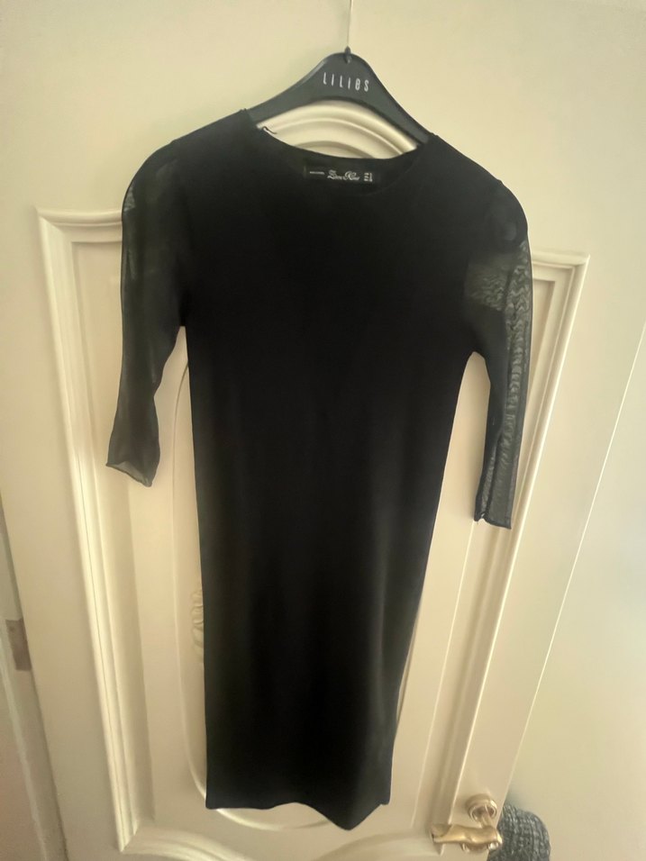 Siyah Midi Dar Kesim Kadın Elbise - Görsel 2