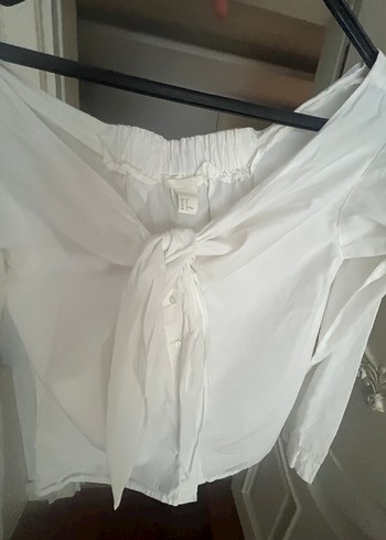 Beyaz Keten Uzun Kollu Halter Yaka Gömlek - Görsel 4