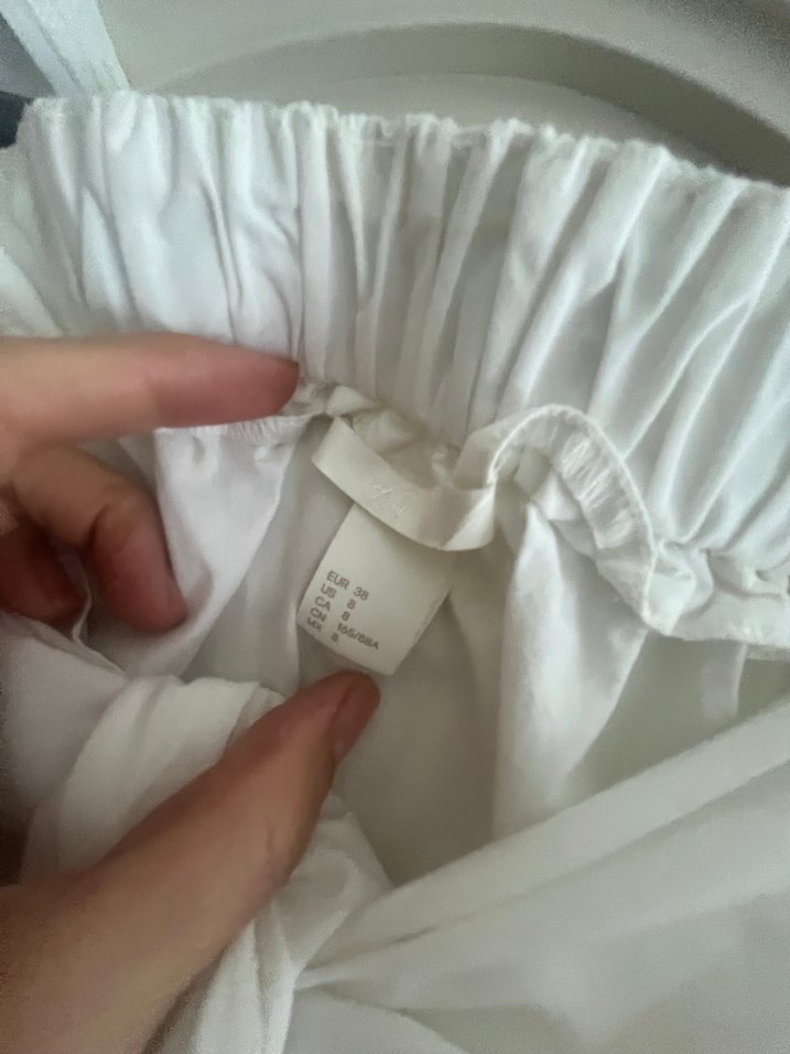 Beyaz Keten Uzun Kollu Halter Yaka Gömlek - Görsel 2