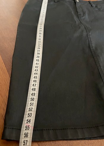 Siyah Deri görünümlü Midi Hamile Eteği - Görsel 5