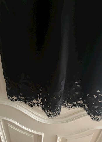 Siyah Midi V Yakalı Kolsuz Elbise - Görsel 5