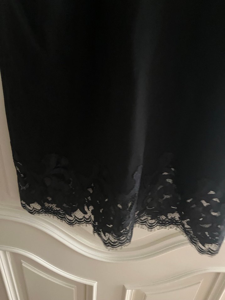 Siyah Midi V Yakalı Kolsuz Elbise - Görsel 5