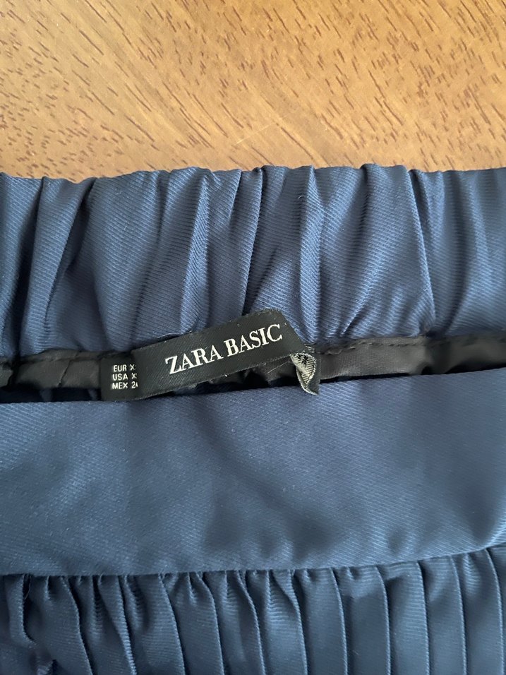 Lacivert Pilili Uzun Kadın Etek - Görsel 4