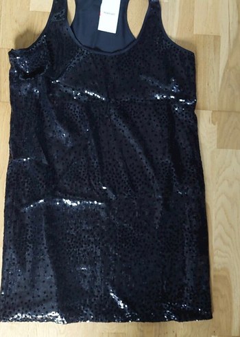 Siyah payetli elbise - Görsel 3