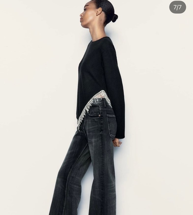 Siyah Payetli Kadın Triko - Görsel 3