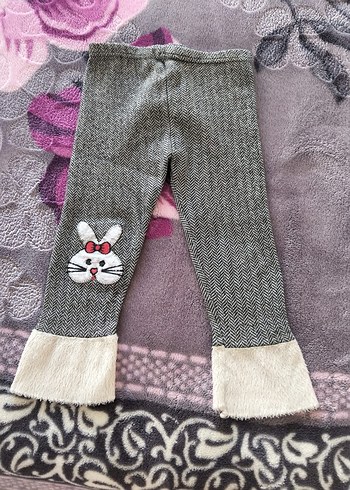 Kız Çocuk Gri Nakışlı pantolon - Görsel 3