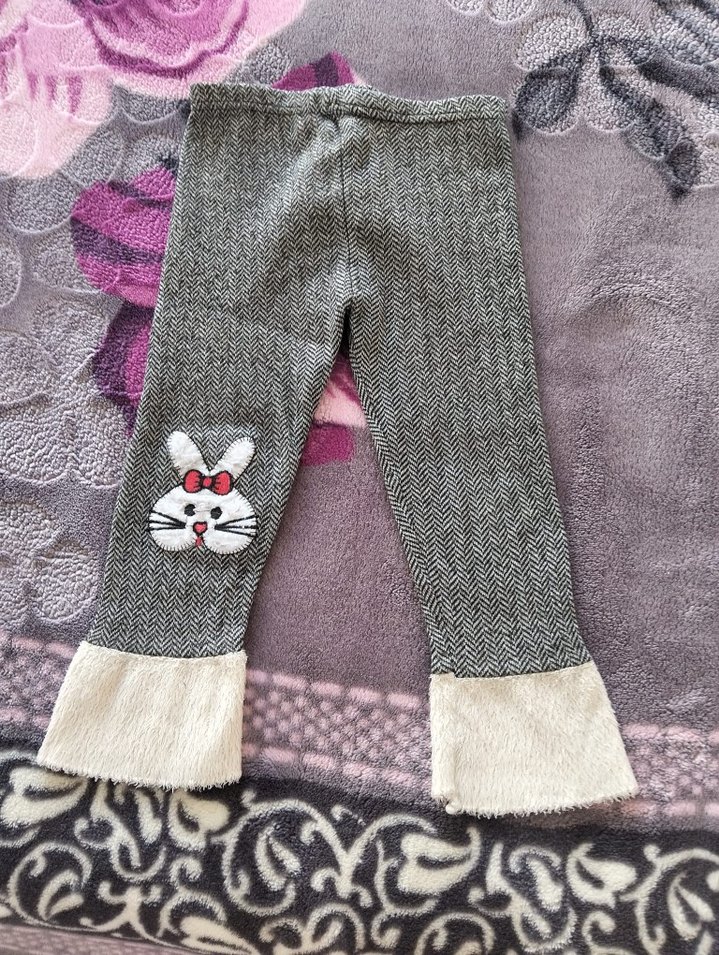 Kız Çocuk Gri Nakışlı pantolon - Görsel 3