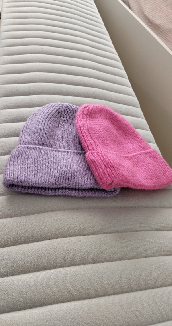 çocuk ikili Pembe ve lilaÖrgü Bere - Görsel 5