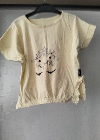 Kız Çocuk Bej Kısa Kollu Tişört - Görsel 6