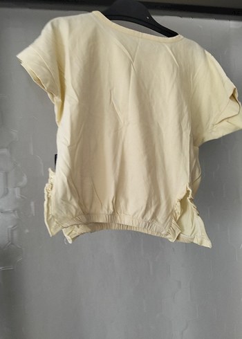 Kız Çocuk Bej Kısa Kollu Tişört - Görsel 5