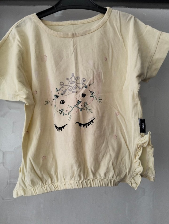 Kız Çocuk Bej Kısa Kollu Tişört - Görsel 2