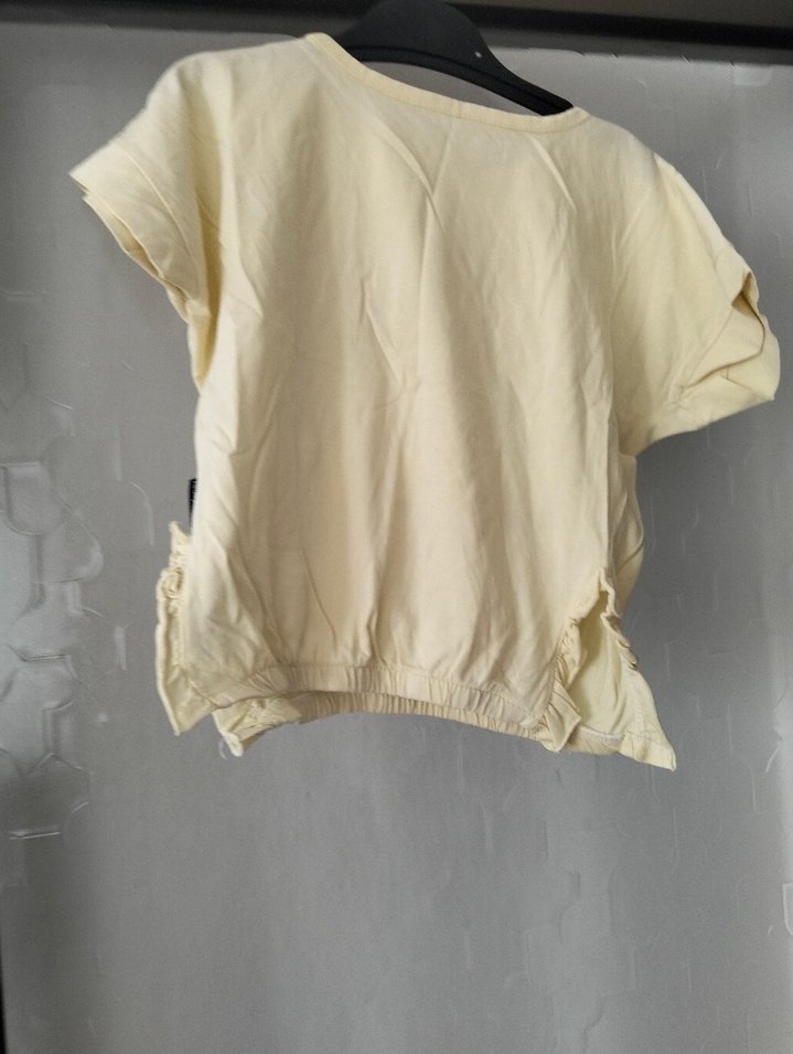 Kız Çocuk Bej Kısa Kollu Tişört - Görsel 5