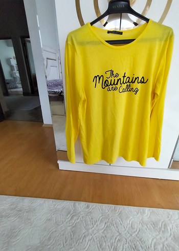 Sarı Baskılı Hamile Uzun Kollu Tişört - Görsel 5