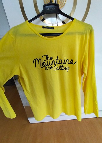 Sarı Baskılı Hamile Uzun Kollu Tişört - Görsel 2