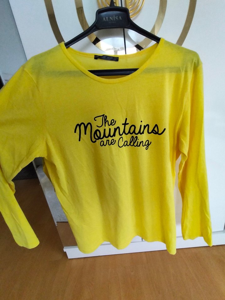 Sarı Baskılı Hamile Uzun Kollu Tişört - Görsel 2