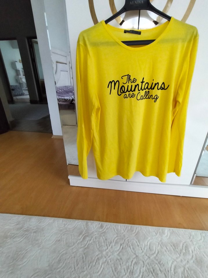 Sarı Baskılı Hamile Uzun Kollu Tişört - Görsel 4