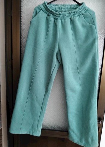 Turkuaz Kadın Beli Lastikli Pilili Pantolon - Görsel 4