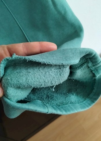 Turkuaz Kadın Beli Lastikli Pilili Pantolon - Görsel 3