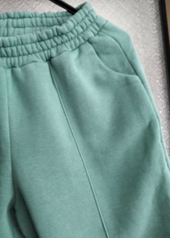 Turkuaz Kadın Beli Lastikli Pilili Pantolon - Görsel 5