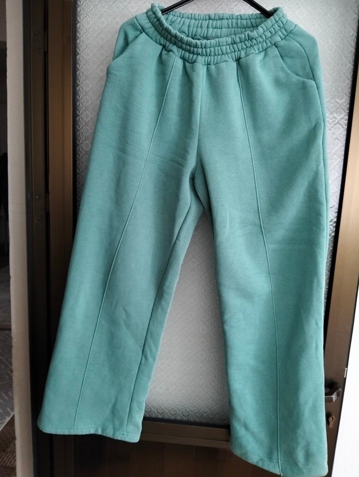 Turkuaz Kadın Beli Lastikli Pilili Pantolon - Görsel 4