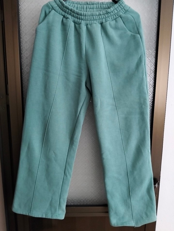 Turkuaz Kadın Beli Lastikli Pilili Pantolon - Görsel 2