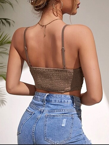 Killstar bağcıklı fırfırlı crop