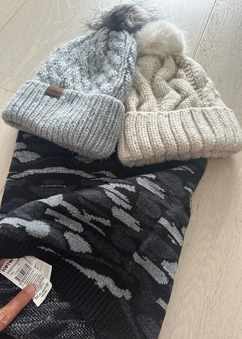 H&M Siklik Ve Sicaklik Orgu Bere Desenli Atki Seti