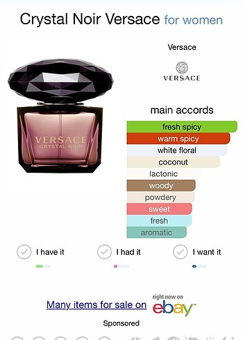  Beden VERSACE CRYSTAL NOIR