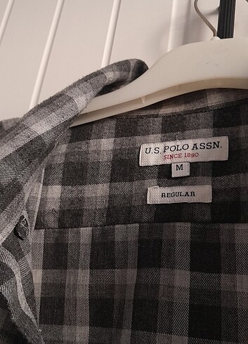 Unisex Kareli U.S. Polo ASSN. Siyah/Gri Gömlek 