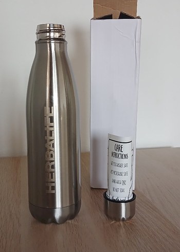 Metalik Orjinal Herbalife Termos Şişesi - Görsel 2