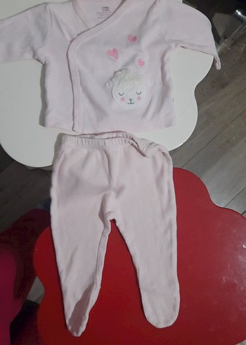 Pembe Uzun Kollu Bebek Kıyafet Takımı