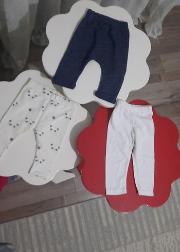 Kız Çocuk Beyaz Pamuklu Tayt Velcro