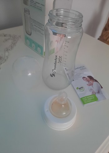 Isıya Dayanıklı Beyaz Cam Biberon 240 ml - Görsel 7