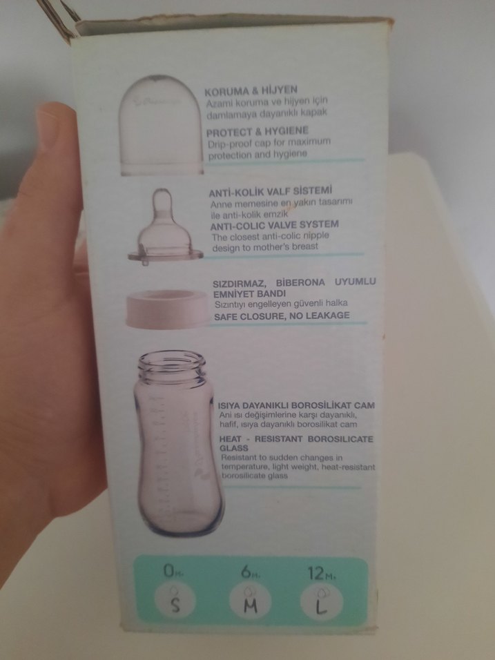 Isıya Dayanıklı Beyaz Cam Biberon 240 ml - Görsel 2