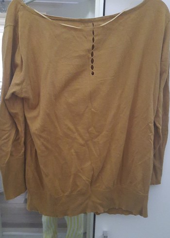 Bej Kadın Keten Salaş Boğazlı Kazak - Görsel 8