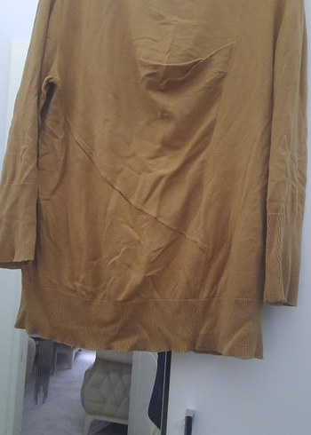 Bej Kadın Keten Salaş Boğazlı Kazak - Görsel 4