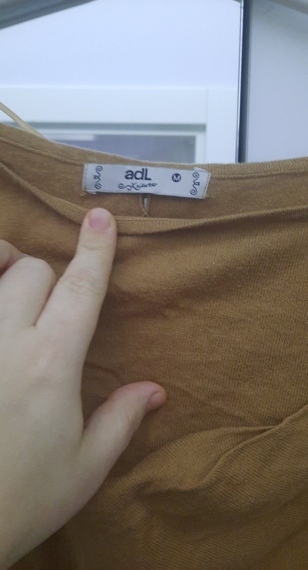 Bej Kadın Keten Salaş Boğazlı Kazak - Görsel 5