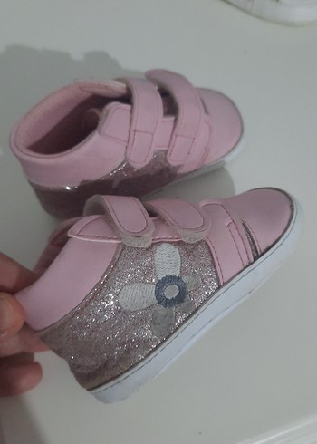 Kız Çocuk Pembe Cırt Cırtlı Spor Ayakkabı - Görsel 3