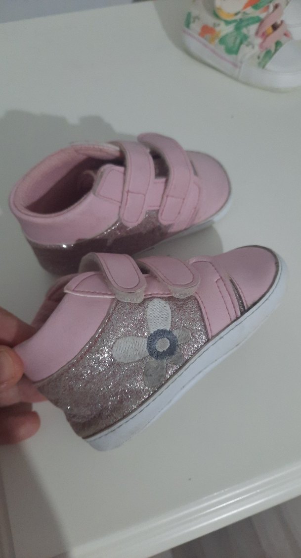 Kız Çocuk Pembe Cırt Cırtlı Spor Ayakkabı - Görsel 3