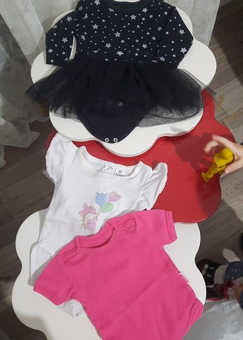 Pembe Kısa Kollu Bebek Kız Body - Görsel 3