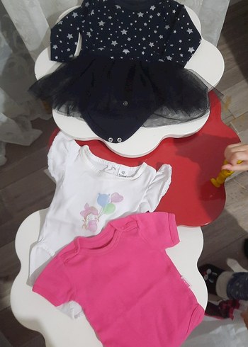 Pembe Kısa Kollu Bebek Kız Body - Görsel 2