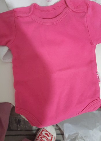Pembe Kısa Kollu Bebek Kız Body - Görsel 4