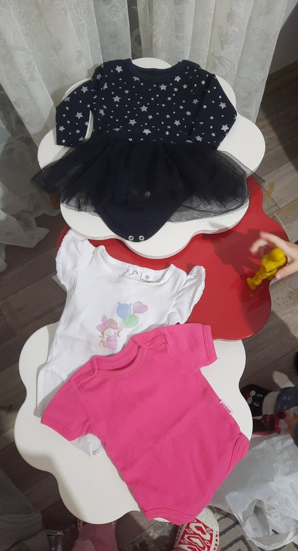 Pembe Kısa Kollu Bebek Kız Body - Görsel 3